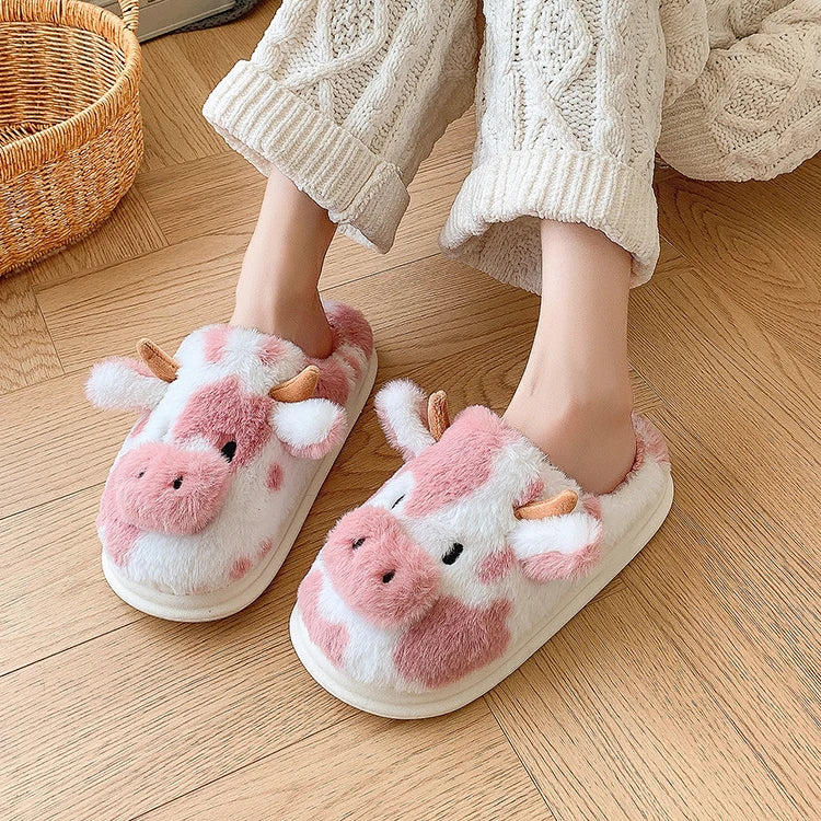 Cozy Cow Plush Slippers