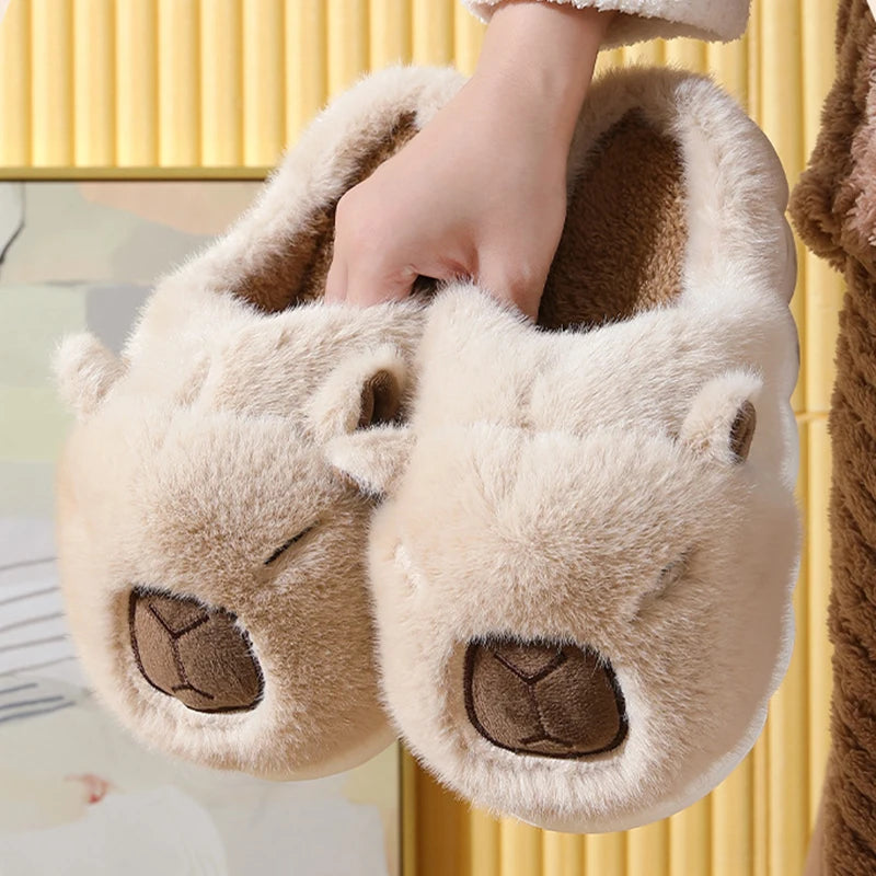 Cozy Capybara Plush Slippers