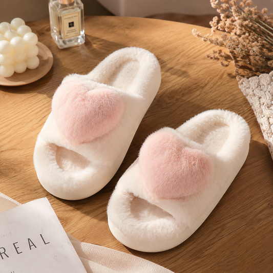 Faby Heart Plush Slippers