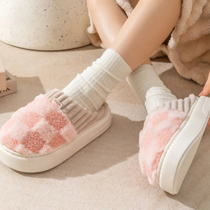 Elisa Check Plush Slippers