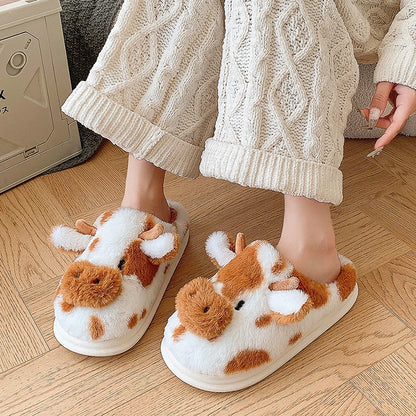 Cozy Cow Plush Slippers