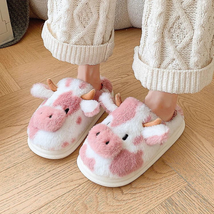 Cozy Cow Plush Slippers