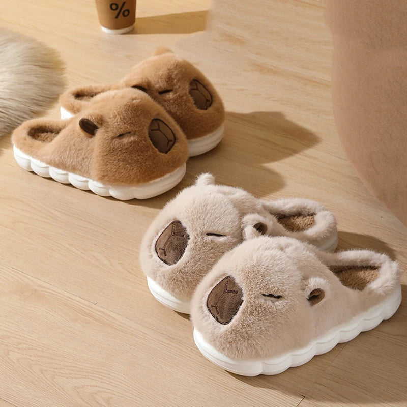 Cozy Capybara Plush Slippers