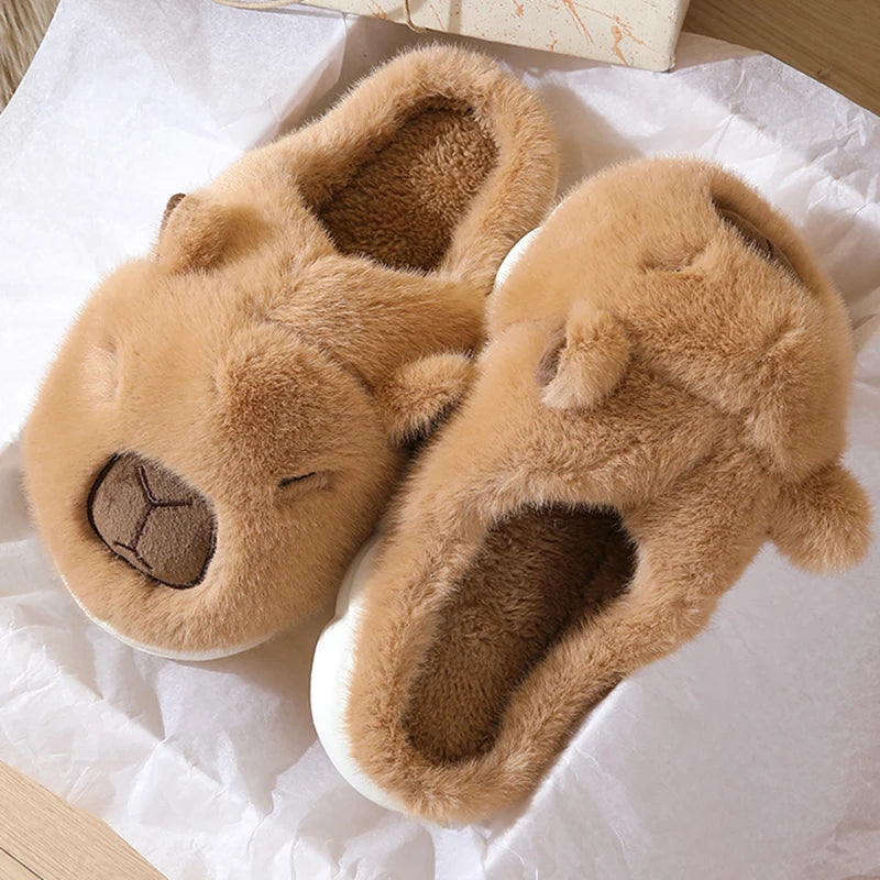 Cozy Capybara Plush Slippers