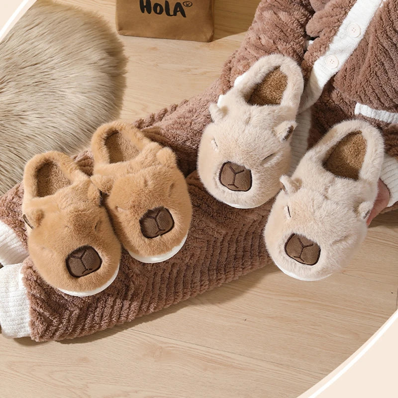 Cozy Capybara Plush Slippers