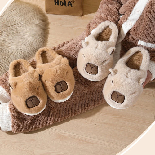 Cozy Capybara Plush Slippers