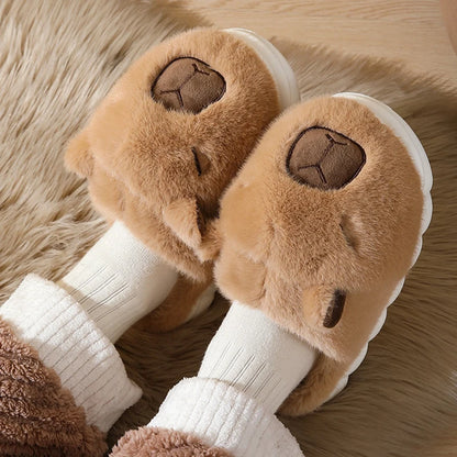 Cozy Capybara Plush Slippers