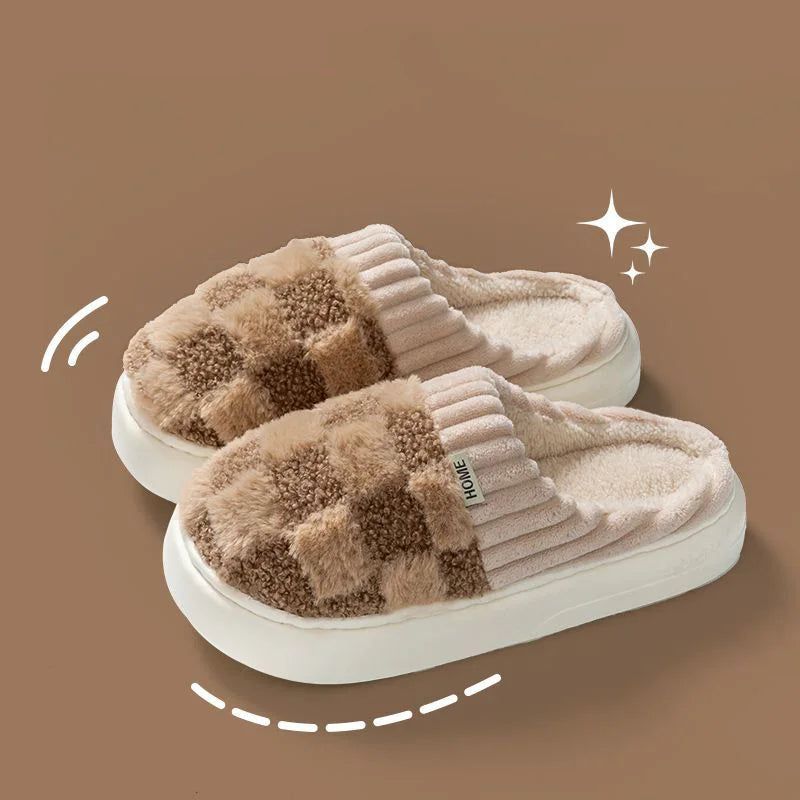 Elisa Check Plush Slippers