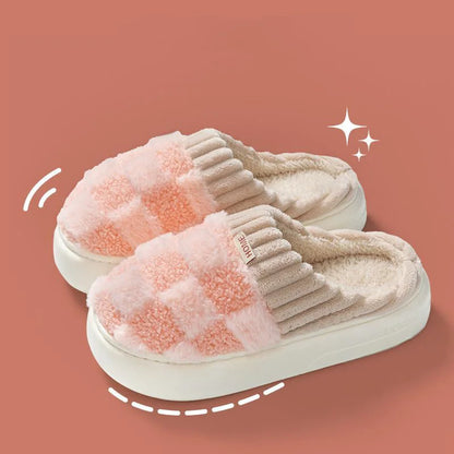 Elisa Check Plush Slippers