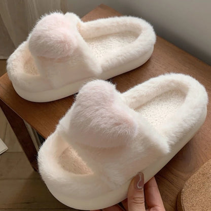 Faby Heart Plush Slippers