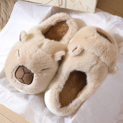 Cozy Capybara Plush Slippers
