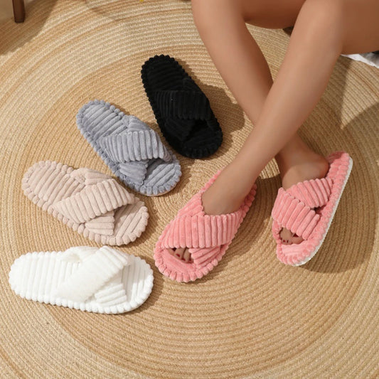 Bianca Corduroy Velvet Slippers