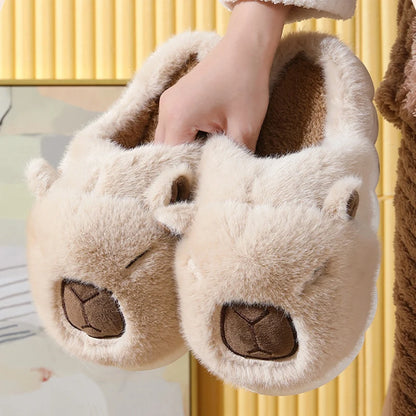 Cozy Capybara Plush Slippers