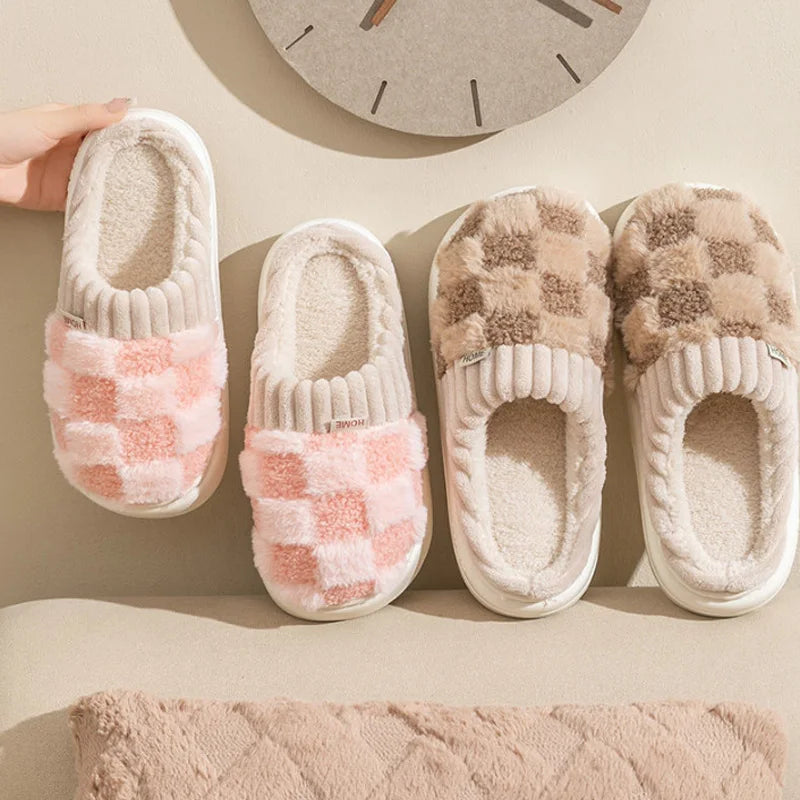 Elisa Check Plush Slippers