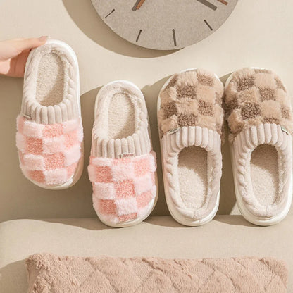 Elisa Check Plush Slippers