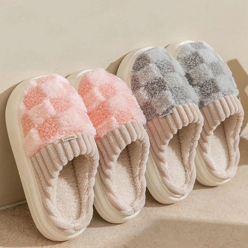 Elisa Check Plush Slippers