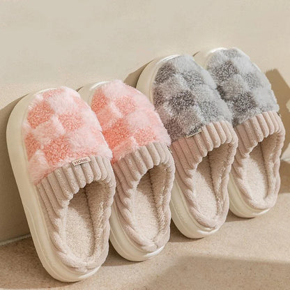 Elisa Check Plush Slippers
