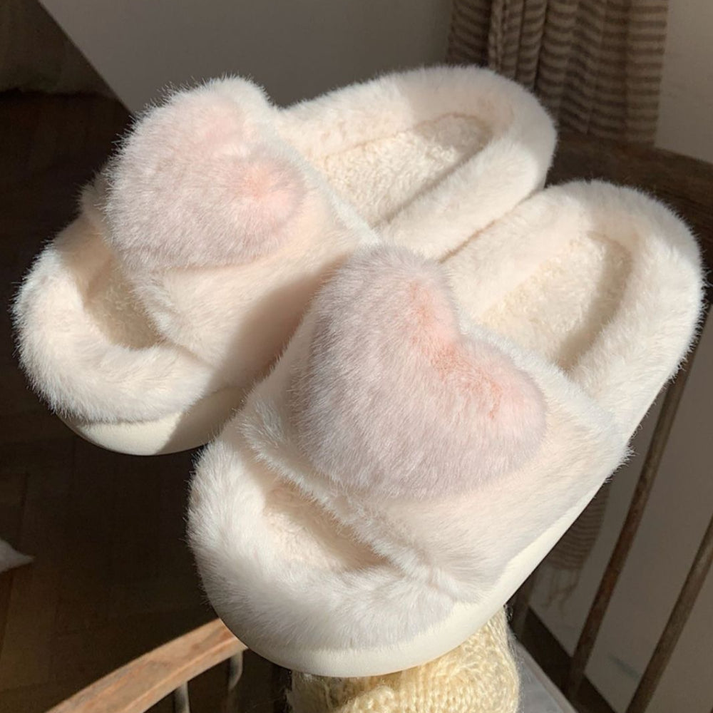Faby Heart Plush Slippers