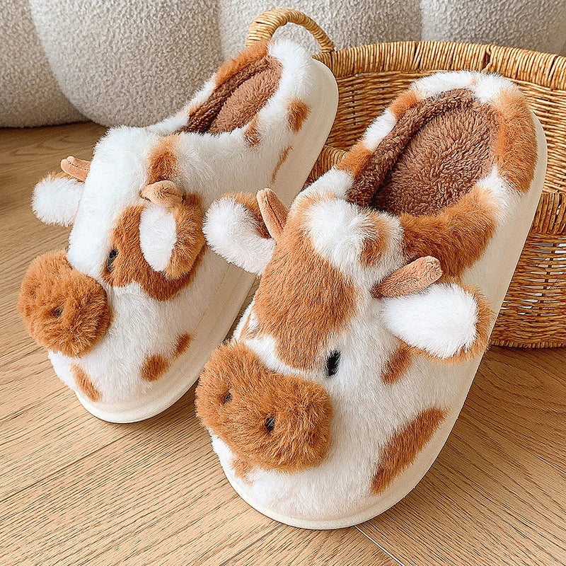 Cozy Cow Plush Slippers