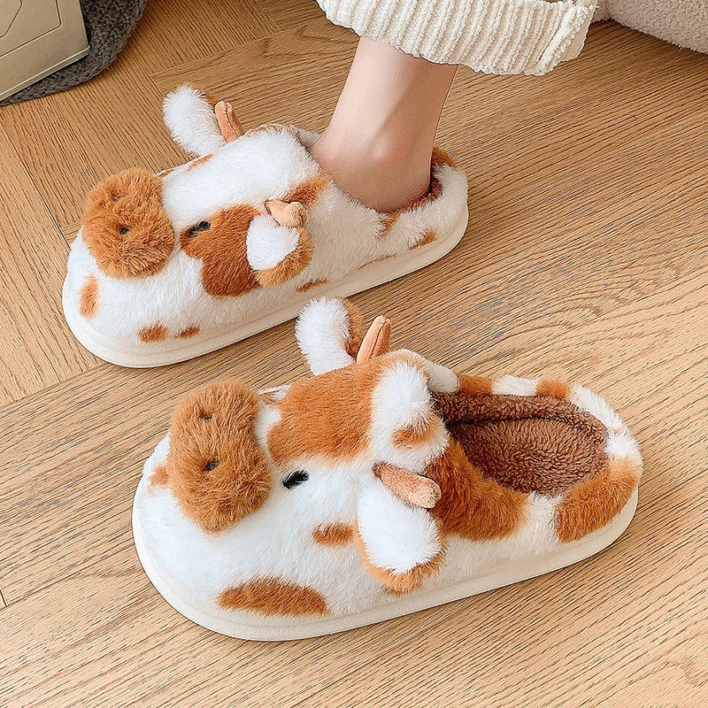 Cozy Cow Plush Slippers