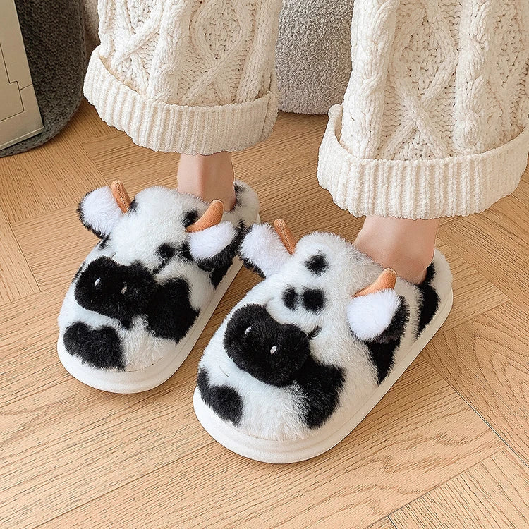 Cozy Cow Plush Slippers