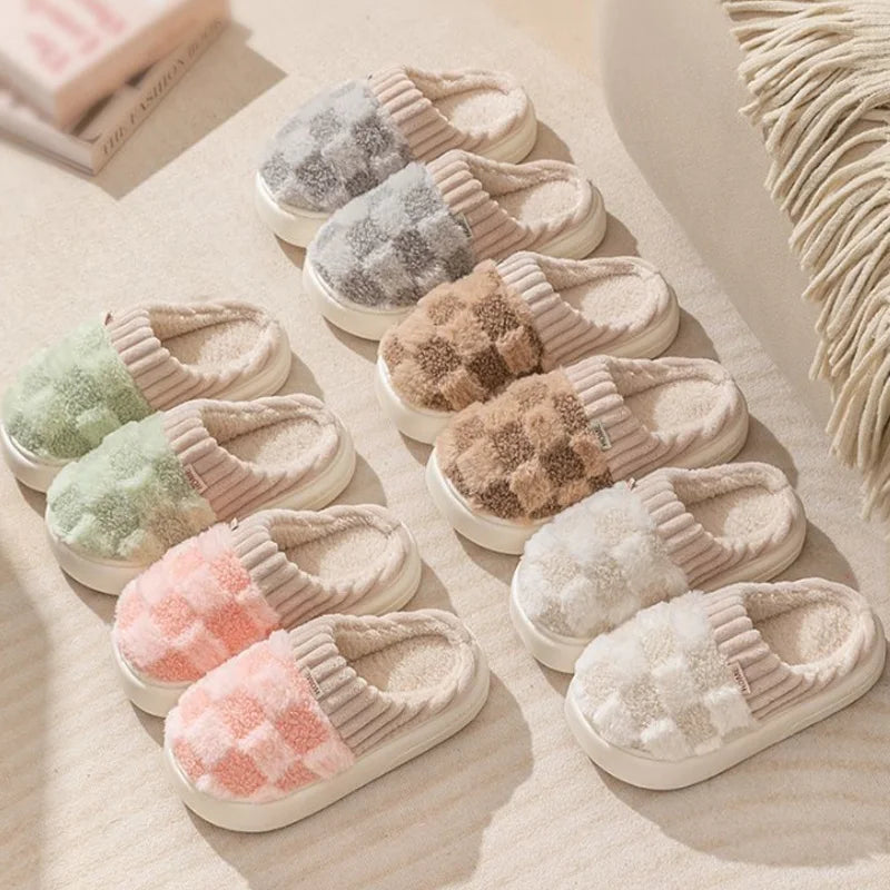 Elisa Check Plush Slippers