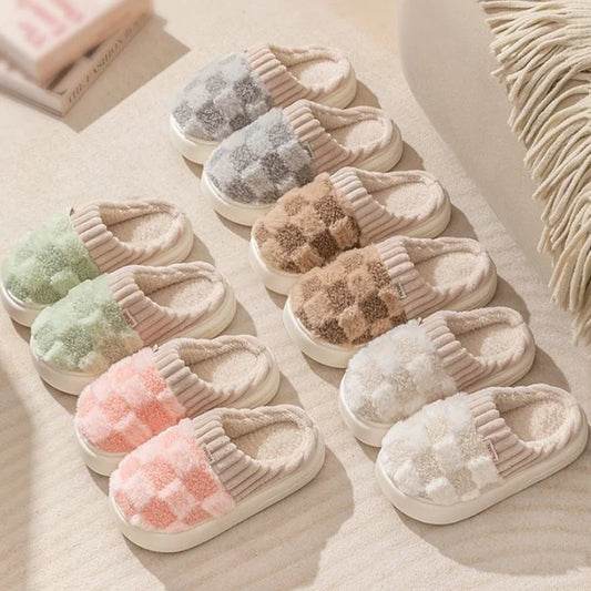 Elisa Check Plush Slippers