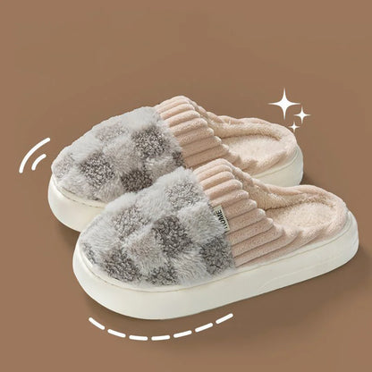 Elisa Check Plush Slippers