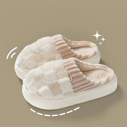 Elisa Check Plush Slippers
