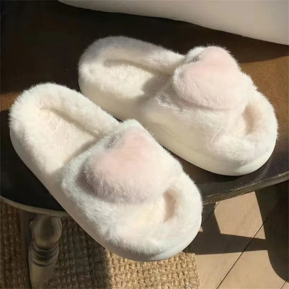 Faby Heart Plush Slippers