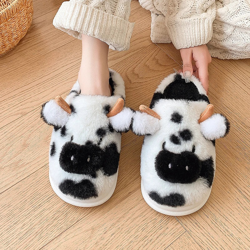 Cozy Cow Plush Slippers