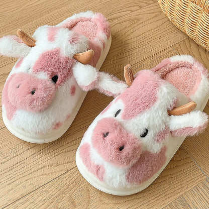 Cozy Cow Plush Slippers