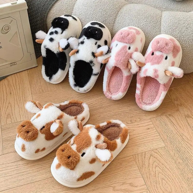 Cozy Cow Plush Slippers